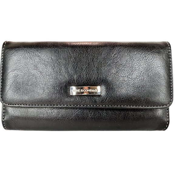 Nine & Co Black Leather Wallet Full Size TriFold NEW OLD STOCK Vintage 90s‎ Tags - Picture 10 of 16